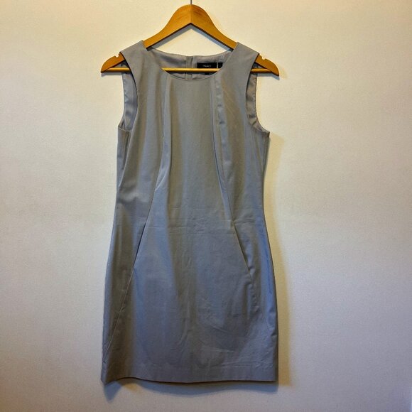 Theory Light Grey Sleeveless Dress with Pockets - Picture 1 of 7